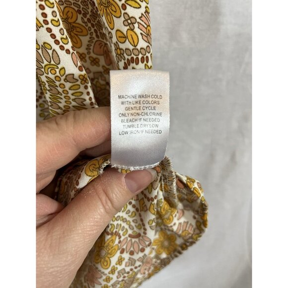 DR2 Large Yellow Gold Floral Tunic Blouse - Picture 4 of 7